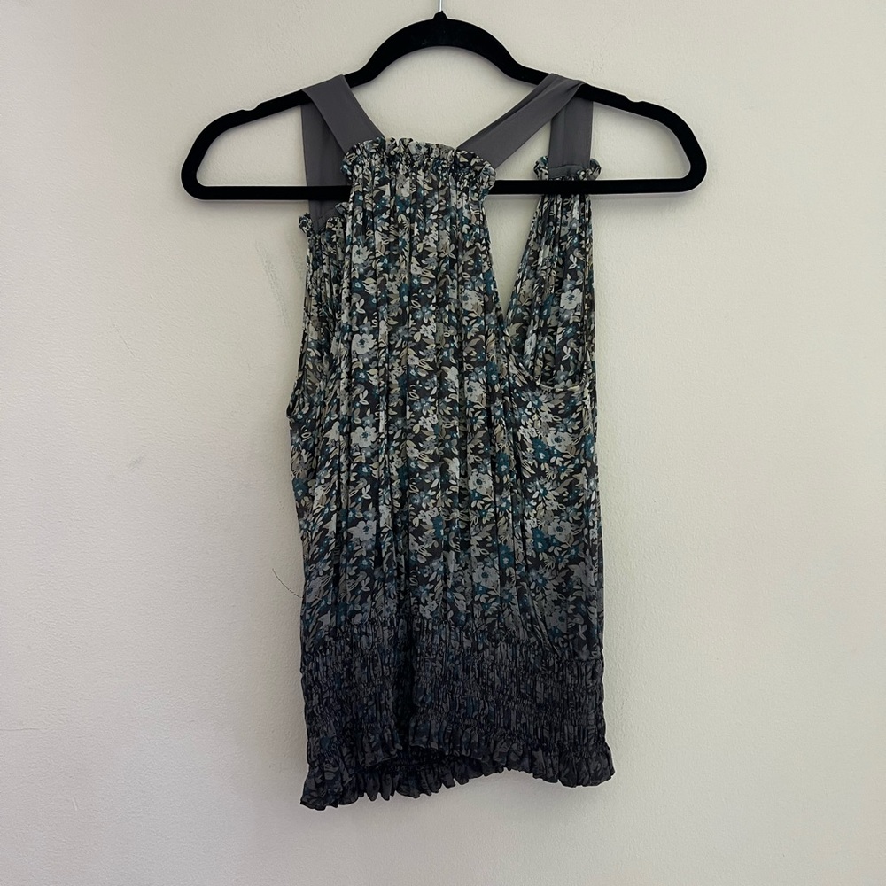 Joie woman silk floral print wrap sleeveless blouse - Picture 8 of 8